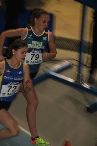 Javote GUERET aux championnats France sur 800m salle